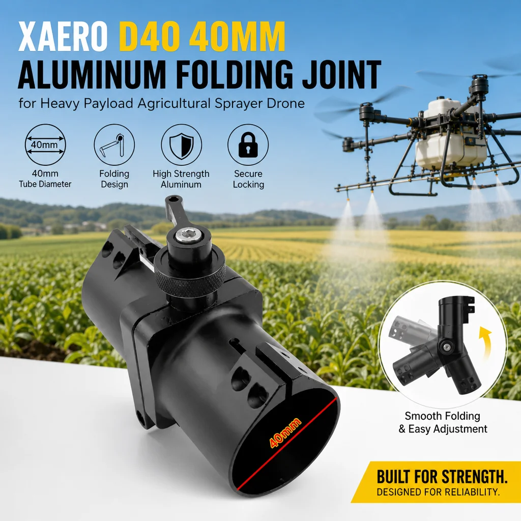 XAERO D40 40mm Aluminum Folding Joint for Heavy Payload Agricultural Sprayer Drone