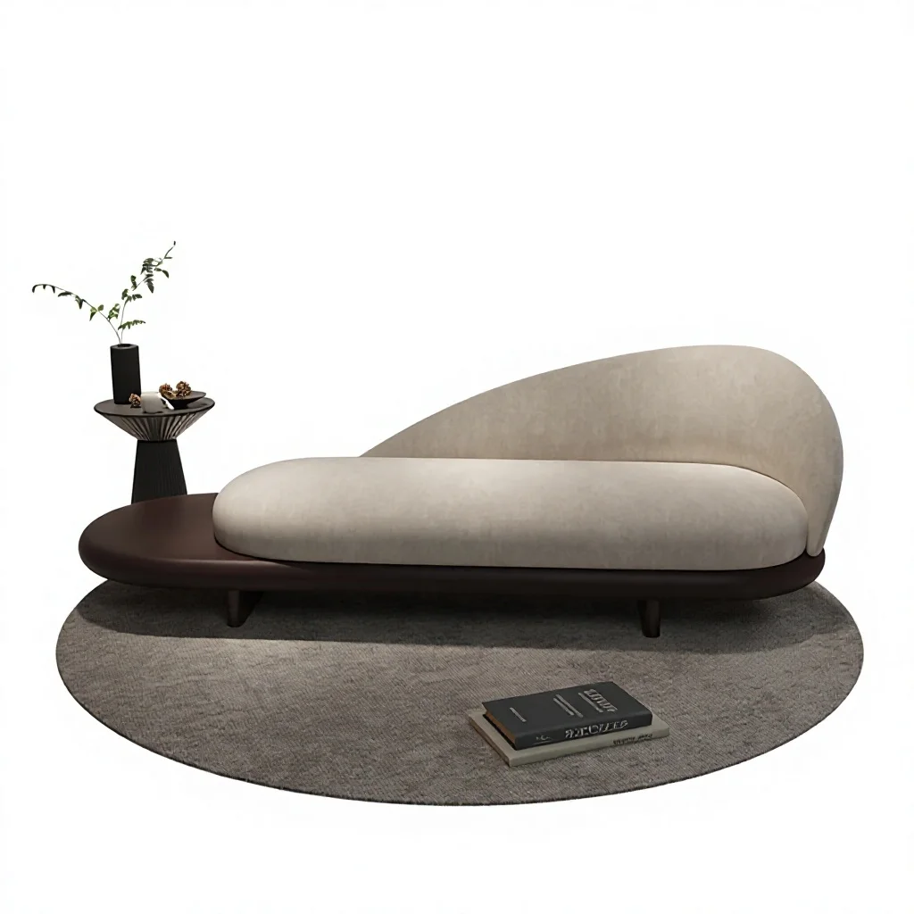 & Modern Minimalist Frosted Wood Bench High-end Hotel Homestay Beauty Salon Sofa Clothing Store Cloakroom