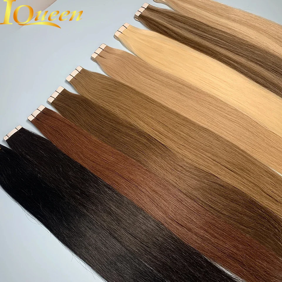 Tape In Brazilian Human Hair Straight Extensions 16-26inches Skin Weft Adhesive Glue 100% Real Remy Human Hair On Salon Quality