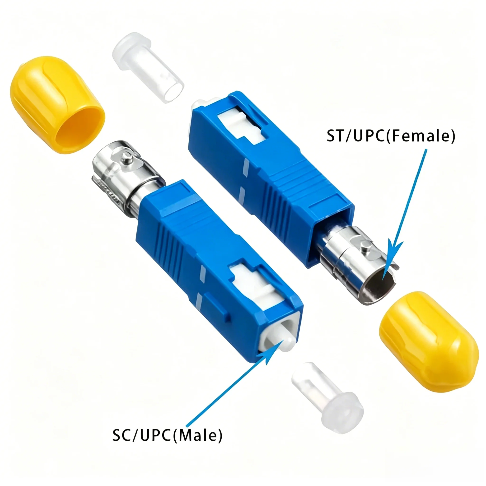 SUMMITEK 1 Stück Glasfaser FC/LC/SC/ST Stecker/Buchse zu LC/SC/FC/ST Buchse Adapter Singlemode-Konverter Hybrid-Steckverbinder FTTH-Werkzeug