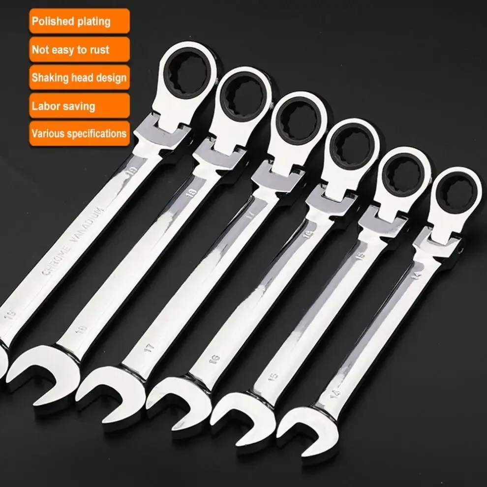 Automatic Fast And Labor-Saving Dual-Use Open-Ended Universal 72-Tooth Ratchet Wrench Movable Head Open Plummer