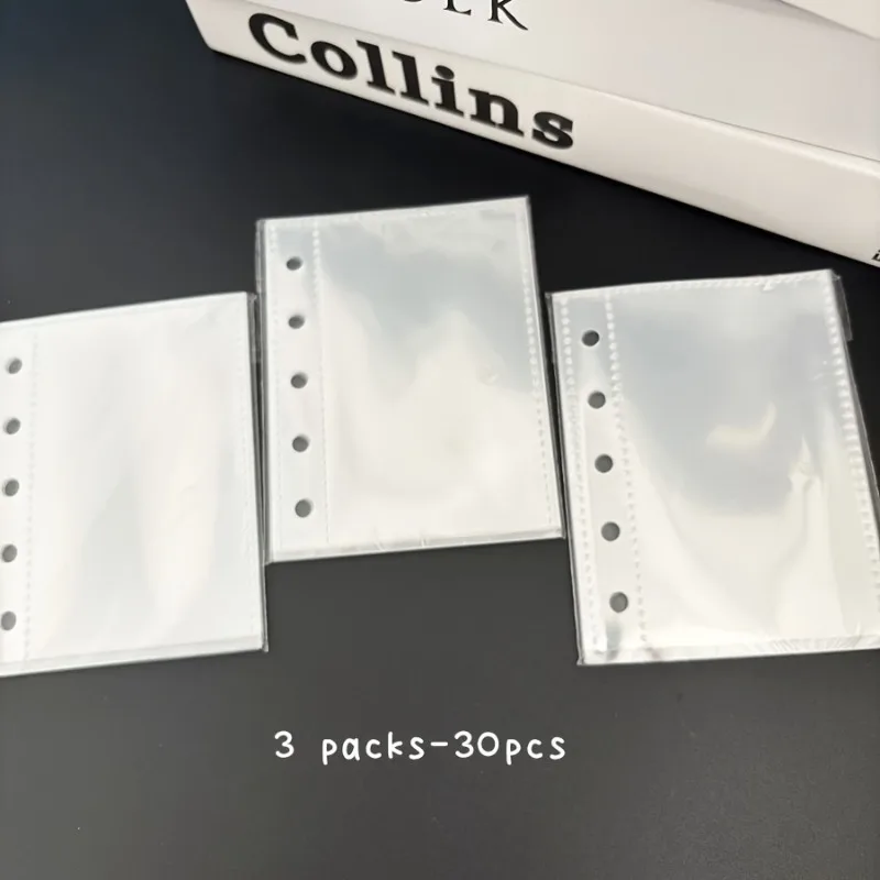 10/20/30pcs M5 Double-Sided Loose-Leaf Storage Bags,for Binder Expansion & File Organization, Interior Drawer Storage Solution