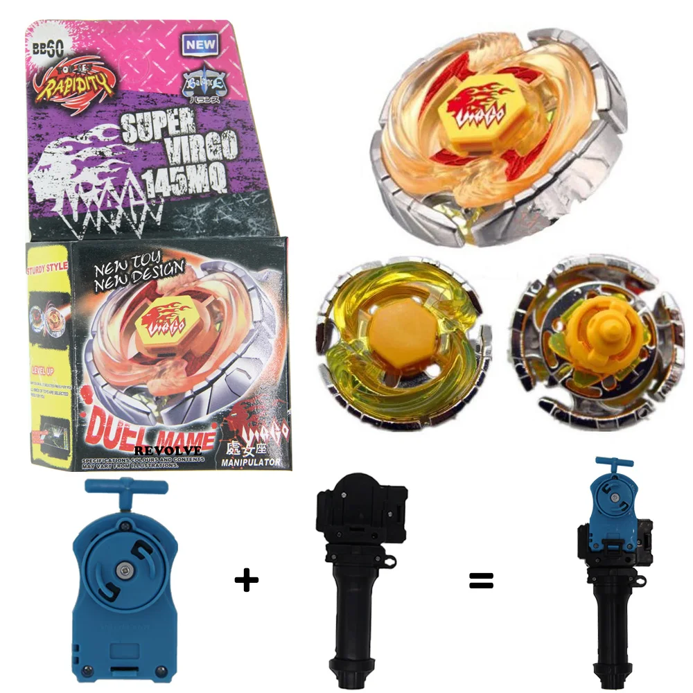 de B-X TOUPIE BURST BEYBLADE Metal Fight BB-60 Rock Libra 100WD - Nuevo con agarre + línea de tracción azul