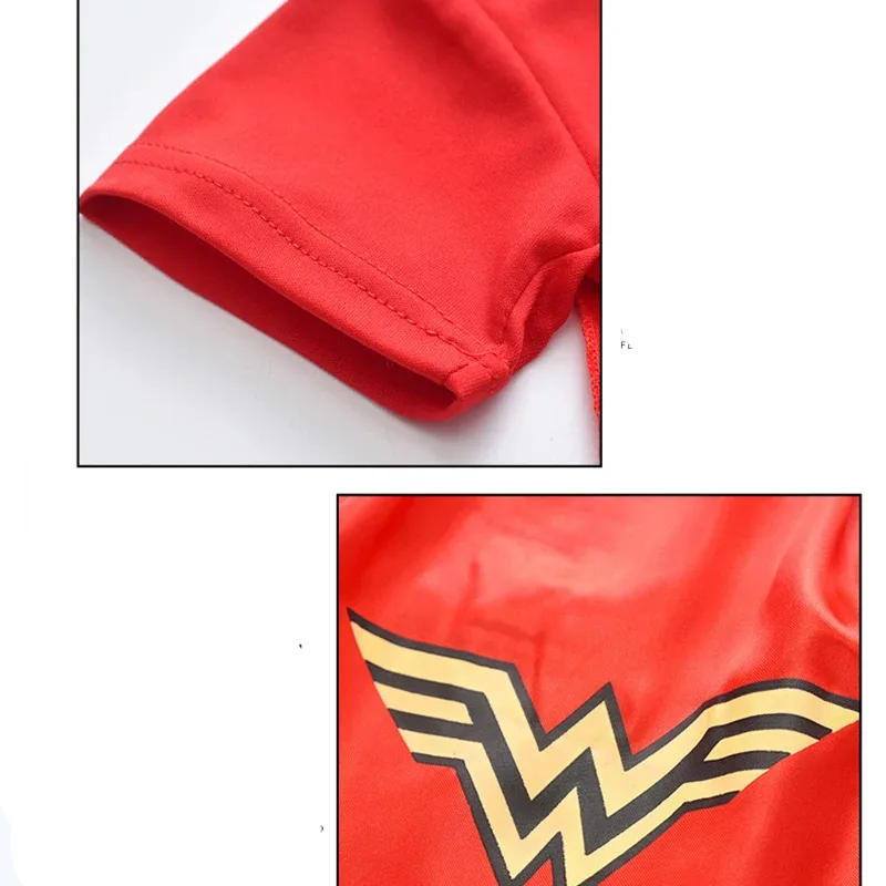 DY20Kids Halloween Girls Wonder Woman Cosplay Dress Set Party Superhero Costume  Children Tops Skirt Cloak Set Fashion Clothes25