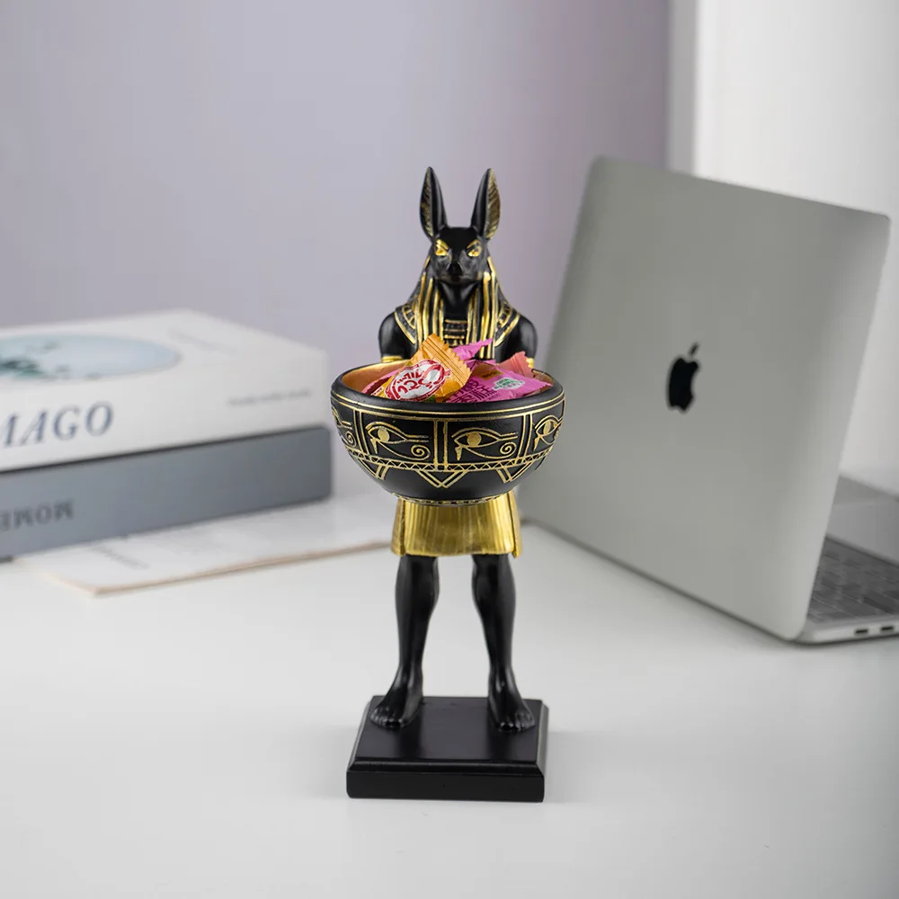Resin Anubis Ornament Ancient Egyptian God Guardian of Scales Storage Collectible Figurine Statue