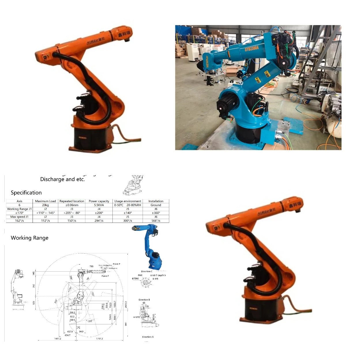 2026 New 6 Axis 4 Axis Dof Industrial Welding Arm Price Wholesales Supplier For Picking Welding Painting Photograph Coffee