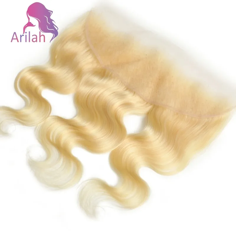 # 613 透明 13x4 ボディウェーブ レースフロント 10-22インチ 人毛 ハニーブロンド ブラジリアンバージンヘア フルエンド 12A グレード