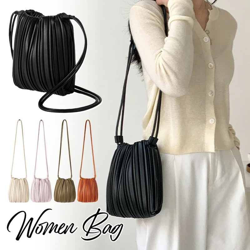 

Luxury PU Crossbody Bag for Women - Versatile Pleated Square Mini Shoulder Bag, Casual Chic Everyday Summer Fashion Accessory