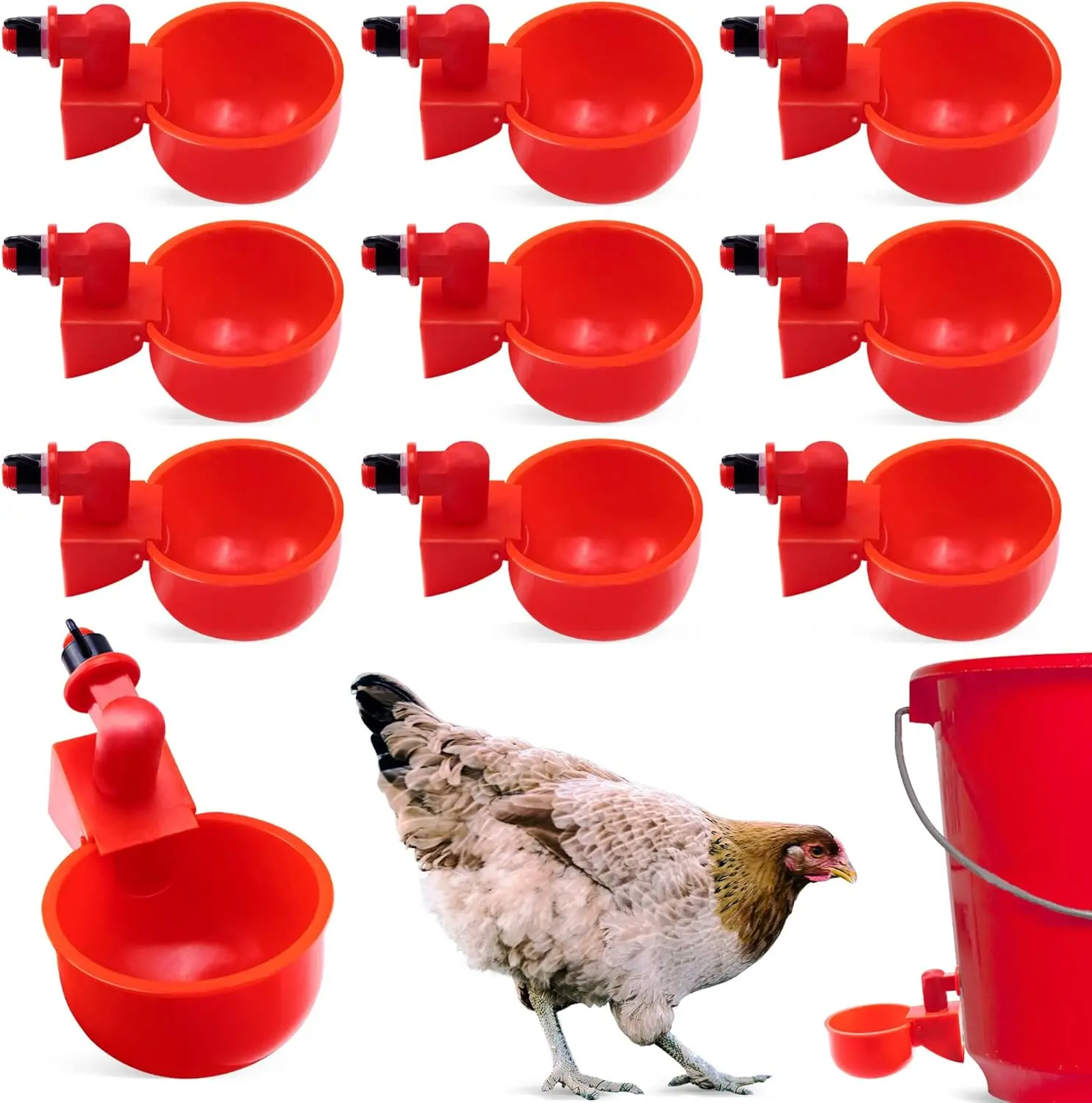 Bebedouro Automático para Aves, Dispensador de Água Automático para Galinhas e Pombos, Tigela de Alimentação para Pintinhos, Galinheiro