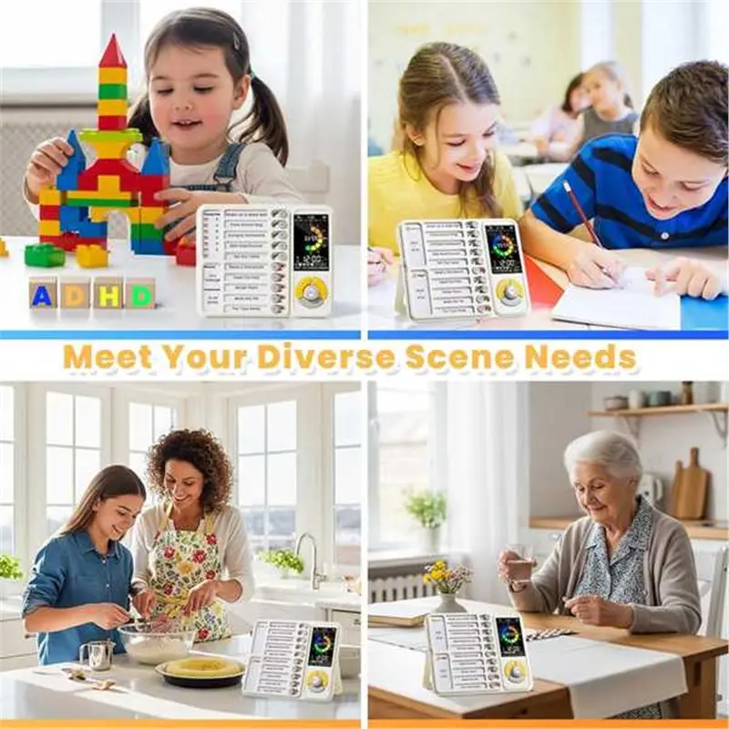 أداة AT82-ADHD مؤقت بصري 5 في 1 للأطفال والكبار، للأطفال الذين يعانون من التوحد، جدول مرئي لمؤقت المهام 12/24 #5
