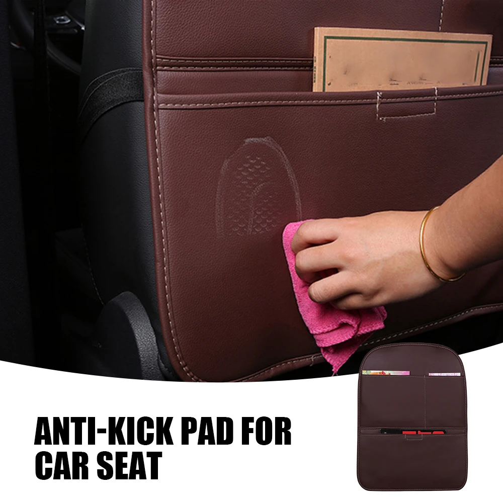 Protector trasero de asiento de coche de cuero PU a prueba de polvo para niños/bebés, funda impermeable para asiento de coche