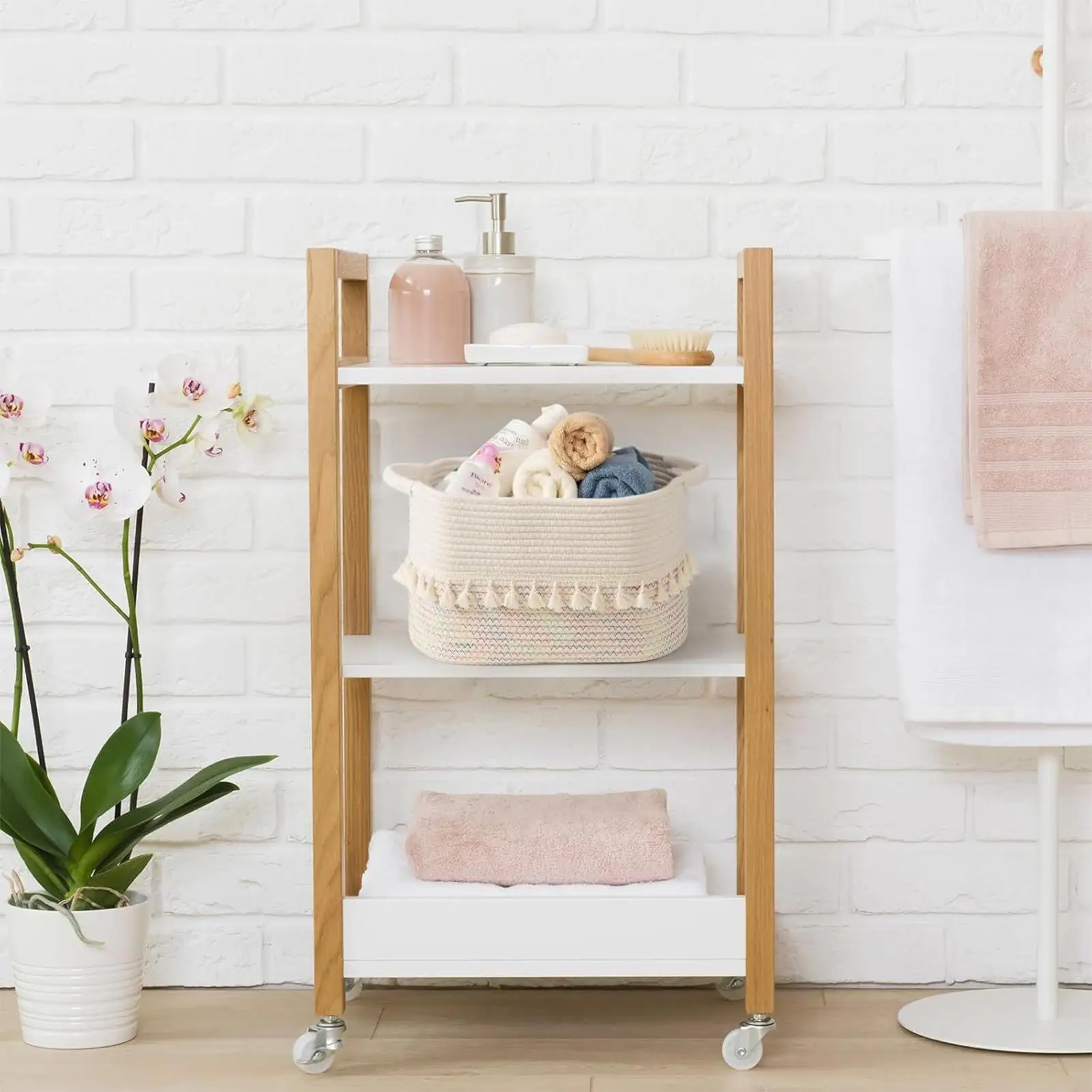 

Тканая корзина для хранения, многофункциональная с кисточками, веревочная тканая корзина-органайзер для шкафа, прачечной, ванной комнаты, спальни, кухни