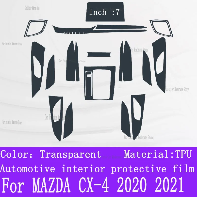 

Для MAZDA CX-4 CX4 2021, ТПУ, панель коробки передач, пленка для приборной панели, защитная наклейка для интерьера, защита от царапин, автомобильная пленка