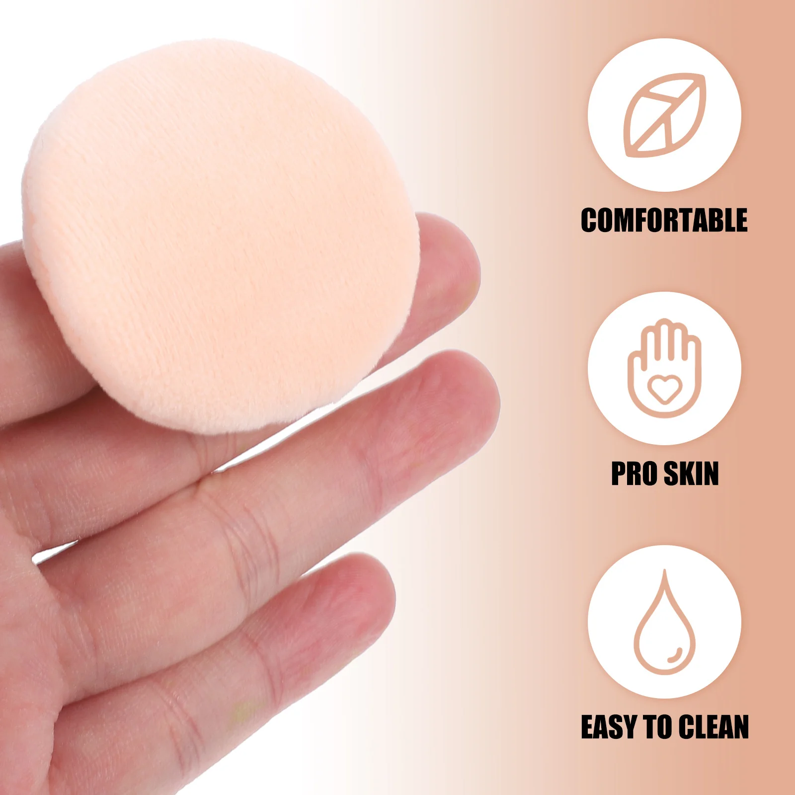 

4Pcs Round Powder Puff Gentle Skin Smooth Even Foundation Application Perfect Salon Home Use Size L Loose Powder Puff