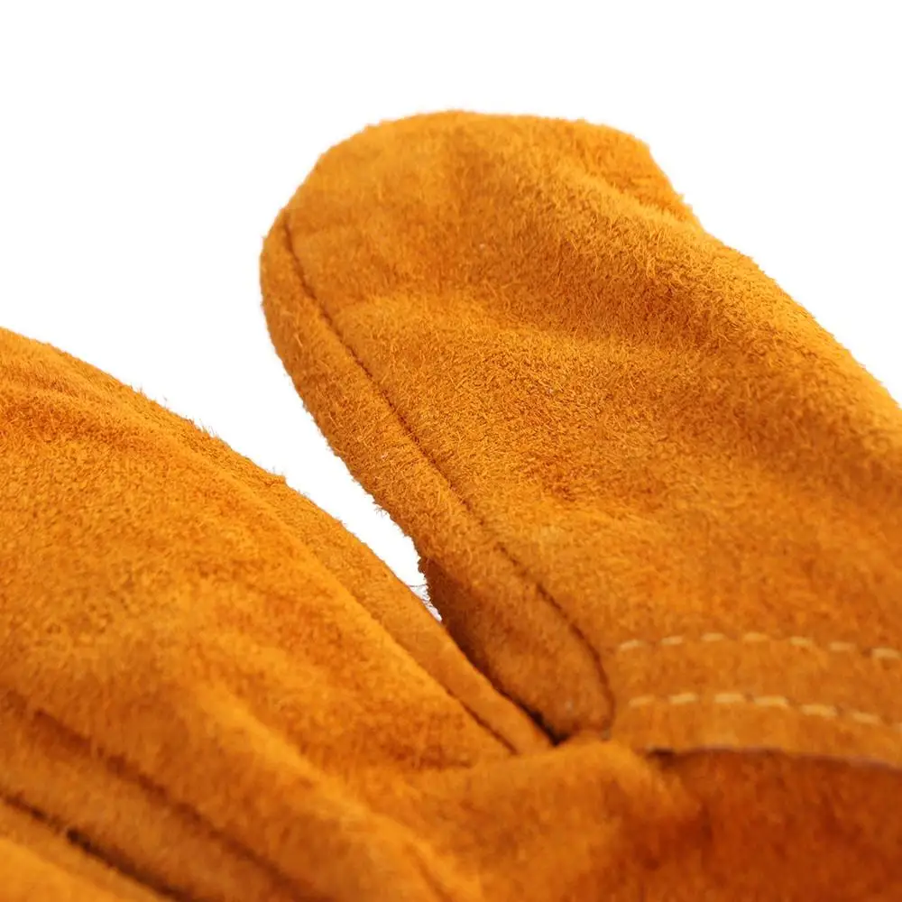 1 Pair Fireproof Welding Gloves Cow Leather Labor Protection Work Safety Glove Antiskid Wear Resistant Welder Gloves