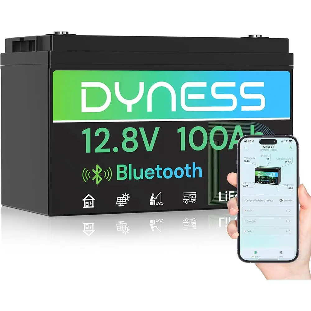 

12V 100Ah LiFePO4 Deep Cycle Battery with 100A BMS, Low-Temp Protection, Ideal for RV, Camping, Solar & Off-Grid Systems