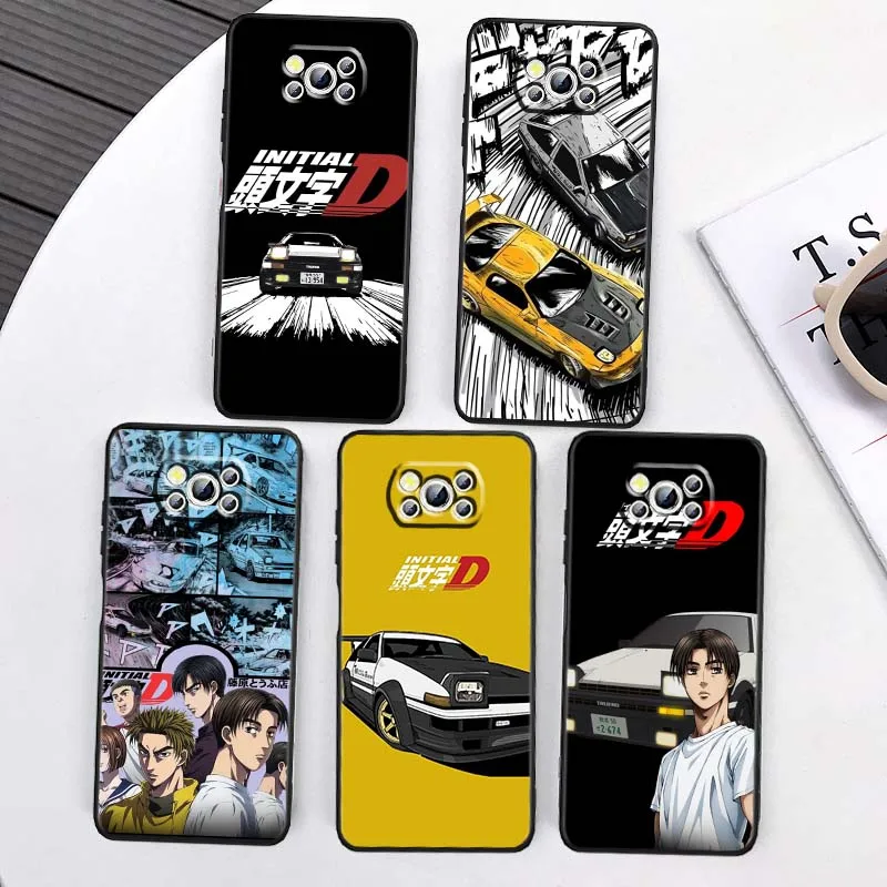 

Initial D Art Anime Phone Case For Xiaomi Mi Poco F3 F4 F5 F6 X3 X4 X5 X6 X7 M3 M4 M5s M5 M6 GT Pro 5G Black Cover