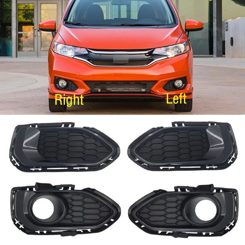 For Honda Fit 2018 2019 Car Front Bumper Fog Light Lamp Bezel Frame Cover Grille Shell Cap Hood Lid