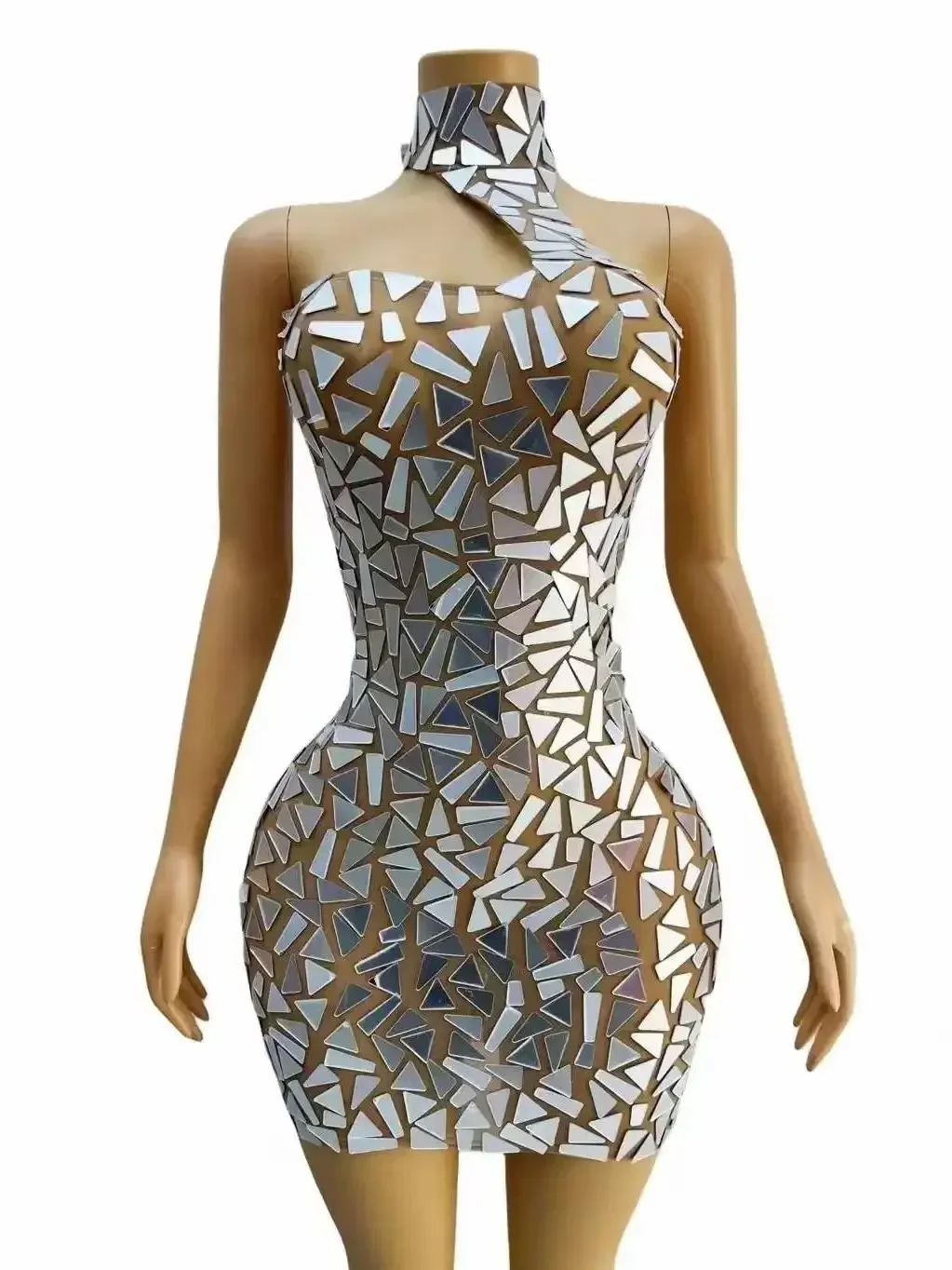 

Short Dress Sexy Backless Stunning Women Party Sequins Nightclub Stage Performance Queen Costumes 2026