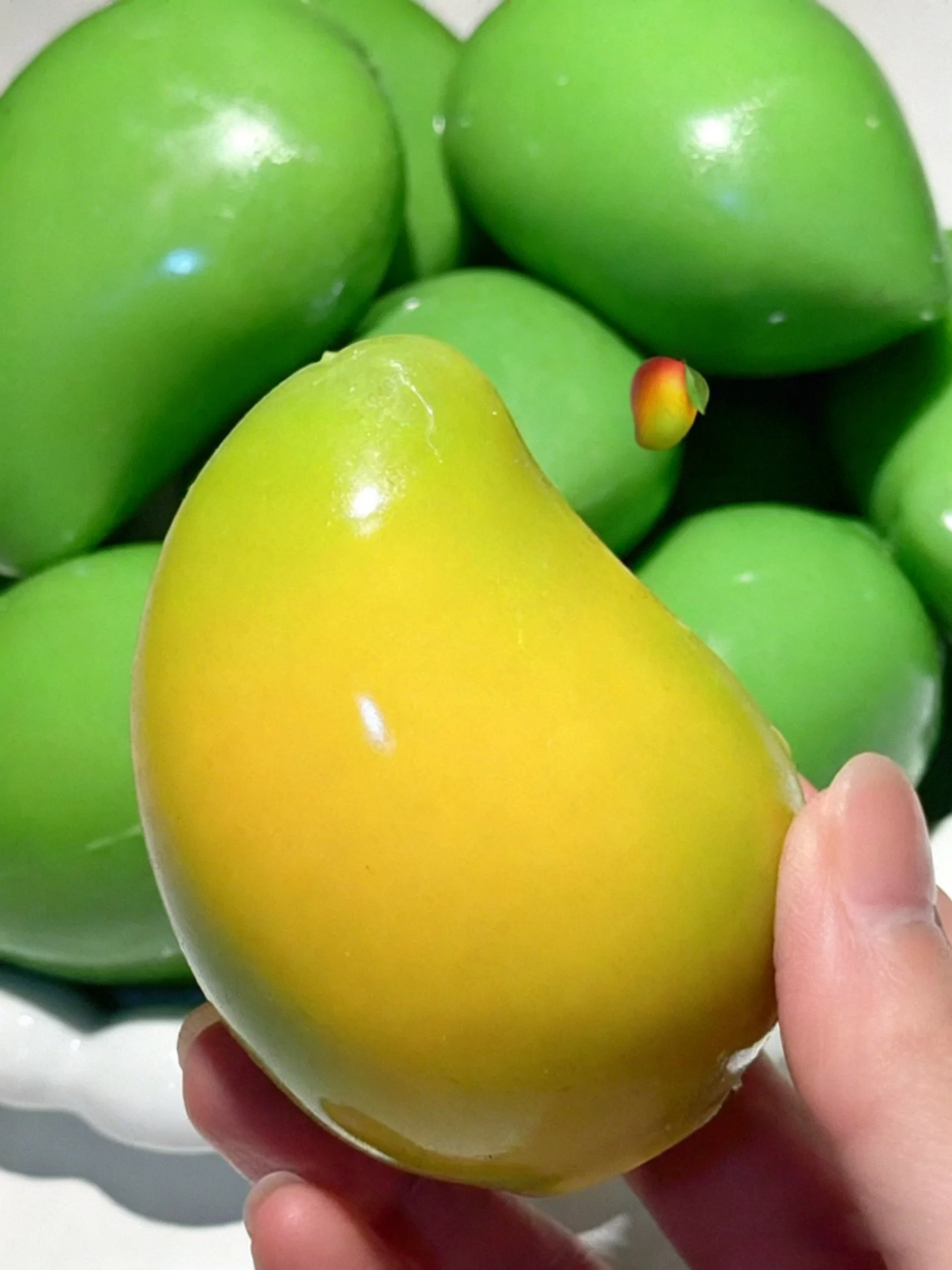 Handmade Crispy Mango Stress Ball Fidget Toy Crunchy Squeeze Ball Round Blocks Filled ASMR Anti Stress Toys for Adults