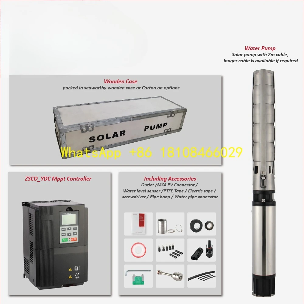 

Солнечный поверхностный водяной насос для сельского хозяйства для орошения 8SP95-дюймовый солнечный водяной насос огромной мощности