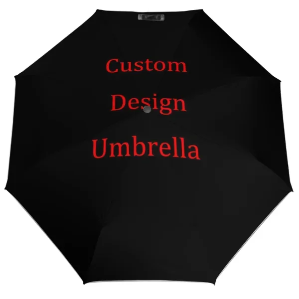 Personalized Automatic Umbrella Rain Women Three Folding Umbrellas Windproof Custom Design Umbrella Female Waterproof Parasol