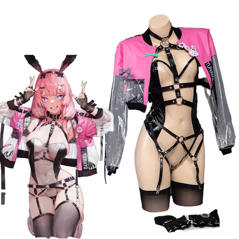 

Sexy Bunny Girl Uniform Anime Doujin Cosplay Costume Woman Transparent Leather Jumpsuits Bunny Cosplay Dress Outfit Bodysuit