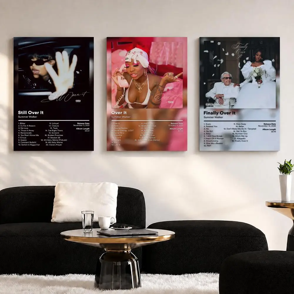 Singer Album S_Summer W_Walker Framed Wall Painting Ready to Hang Canvas Wall Art Poster for Bedroom Living Room Home Decor Gift