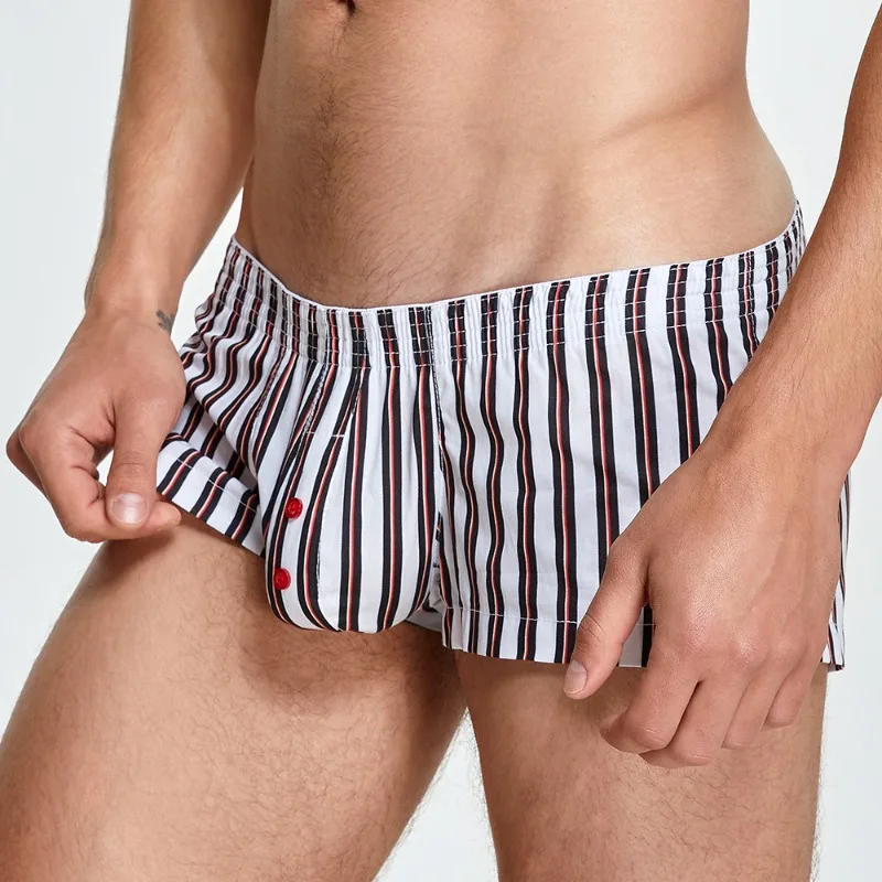 

Японские мужские шорты Aro из тканого хлопка, свободные полосатые боксеры, спортивные шорты, модный брендовый дизайн, нижнее белье, пижамные шорты с открытым передом