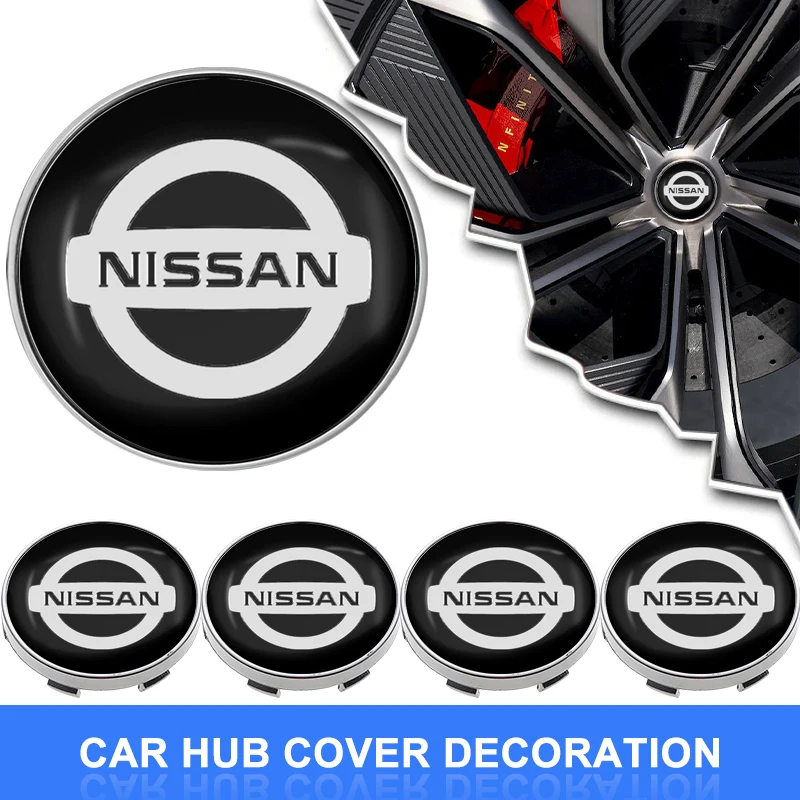 4PCS Auto Wheel Center Hub Tyre Vehicles Caps Cover Rim Sticker Badge For Nissan Nismo GTR Almera X-Trail Xterra Qashqai