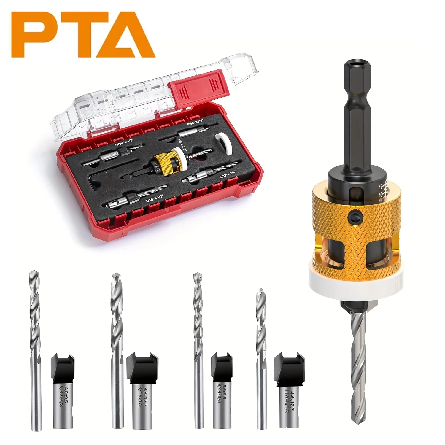 

Сверло-зенкер с твердосплавными напайками M2 из быстрорежущей стали, 1/4 дюйма, с быстросменным шестигранным хвостовиком, для дерева и пластика