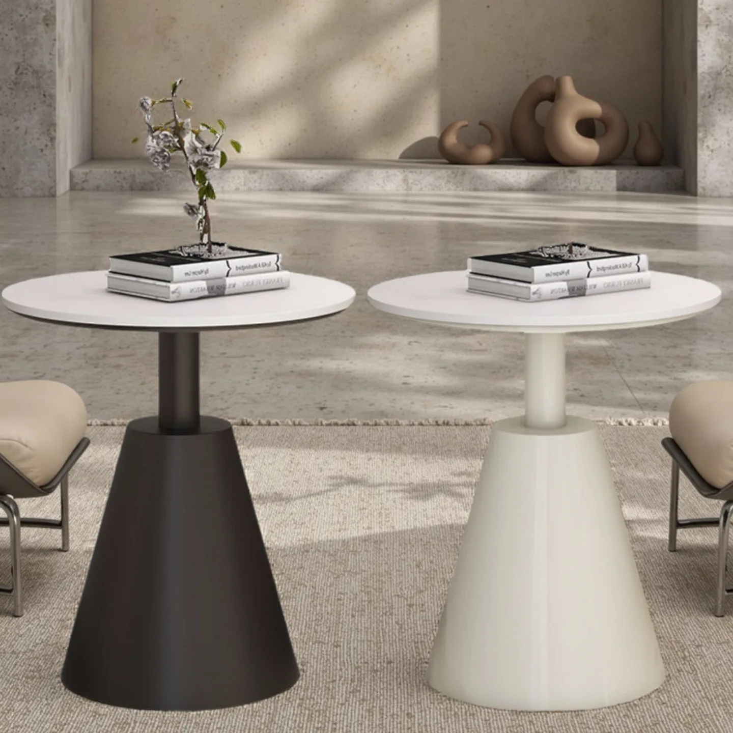 Rock slab balcony small coffee table B & B corner bedroom bedside table negotiation small round sofa side