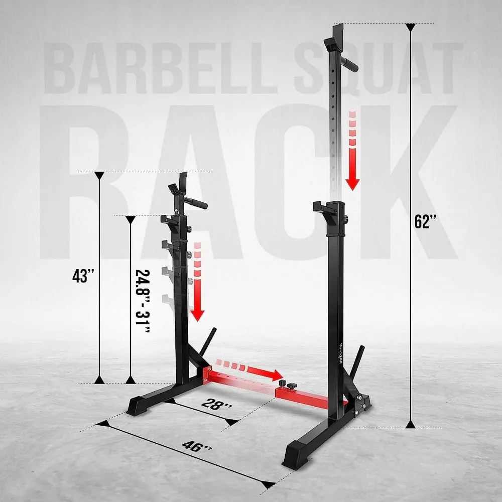 Squat Rack for Home Gym, Adjustable Barbell Stand Rack, Multi-Function Weight Lifting, Dip Bar Station, Bench Press Rack Stand,