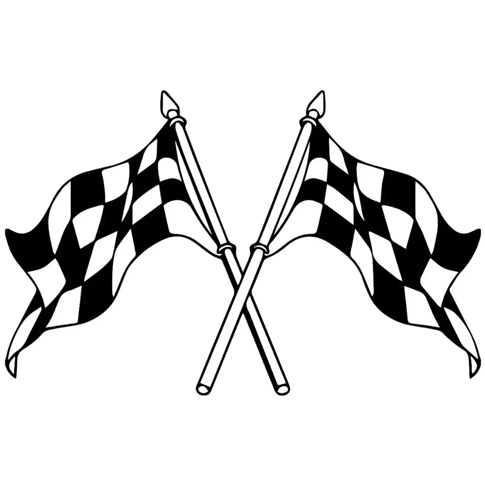 

Crossed Checkered Racing Flags Auto Racing Car Decal for Motorcycle Safe Helmet Decoration Art Stickers