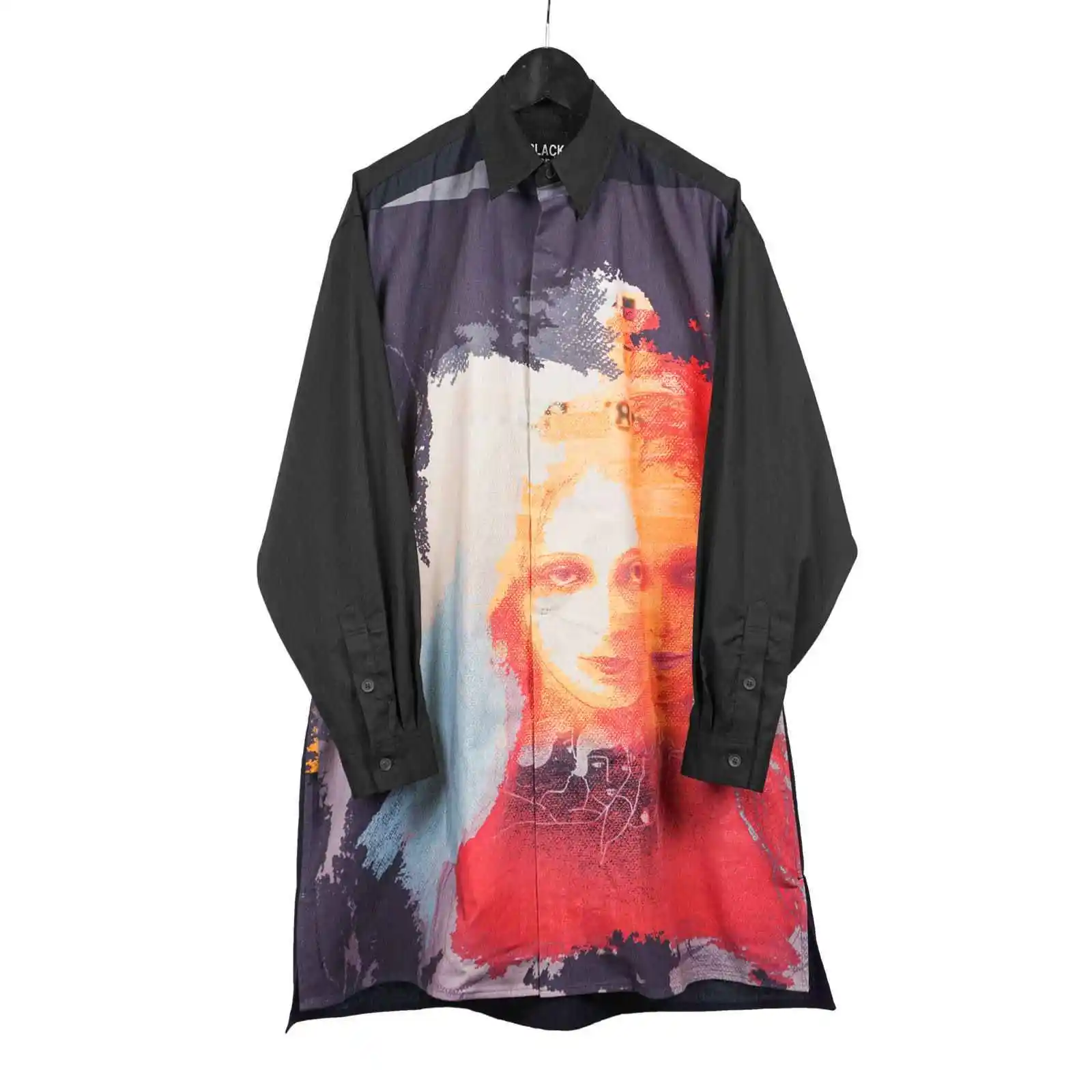 

TOP-YAMAMOTO Japanese original design Dark, niche, long-sleeved, loose, pure cotton printed shirt