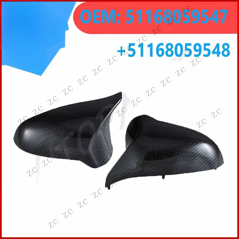 S+ Carbon Fiber Side Mirror Cover Cap Replacement For BMW F80 M3 F82 M4 2015-2019 ﻿