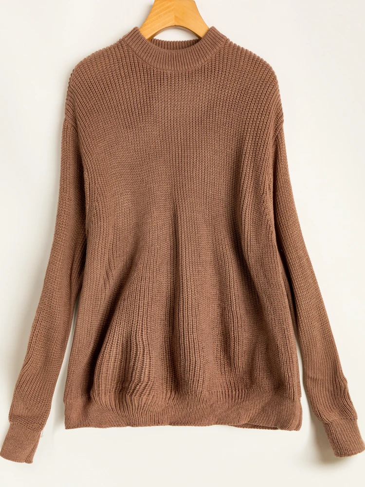 

Свободный вязаный длинный свитер Све средней длины, весна-осень, корейский Sle, удобный теплый модный женский трикотаж