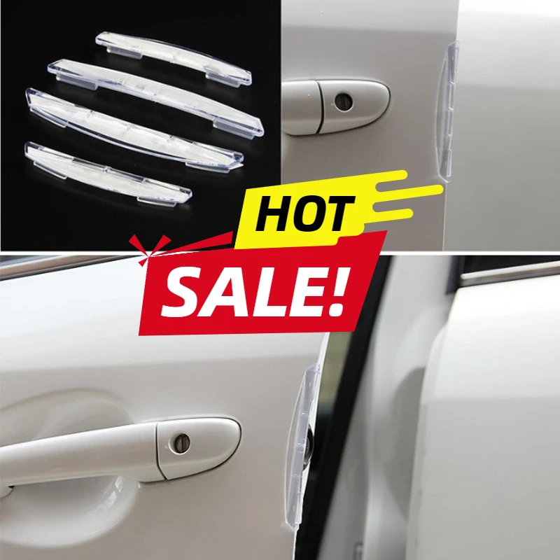 4Pcs Embedded Invisible Car Door Anti-Collision Strips Double Sided Scratch Resistant Protector Auto Exterior Decor Accessories