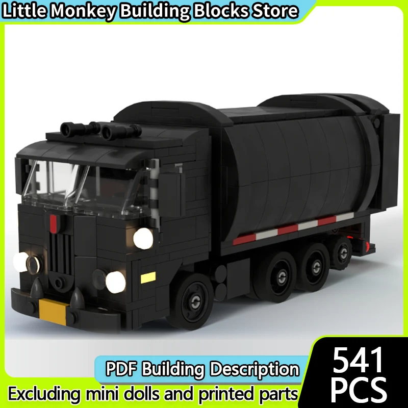 

Конструктор City Car Model MOC: Классический городской мусоровоз, модульная технология, развивающая игрушка для детей, подарок на праздник, набор для сборки