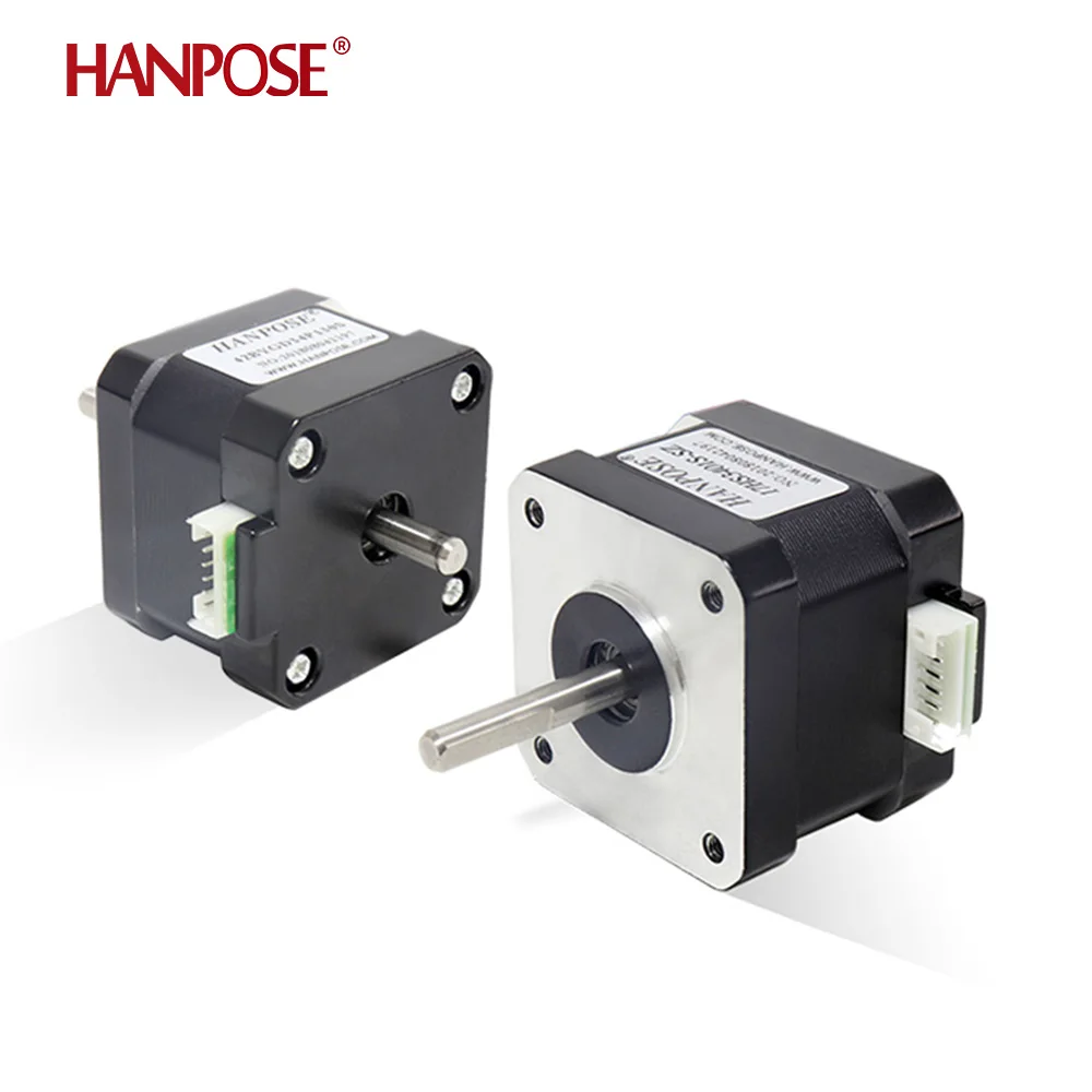 HANPOSE NEMA17 double shaft motor 1.3A 28N.cm 4-lead 17HS3401S-SZ Stepper Motor for CNC Router Engraving milling machine