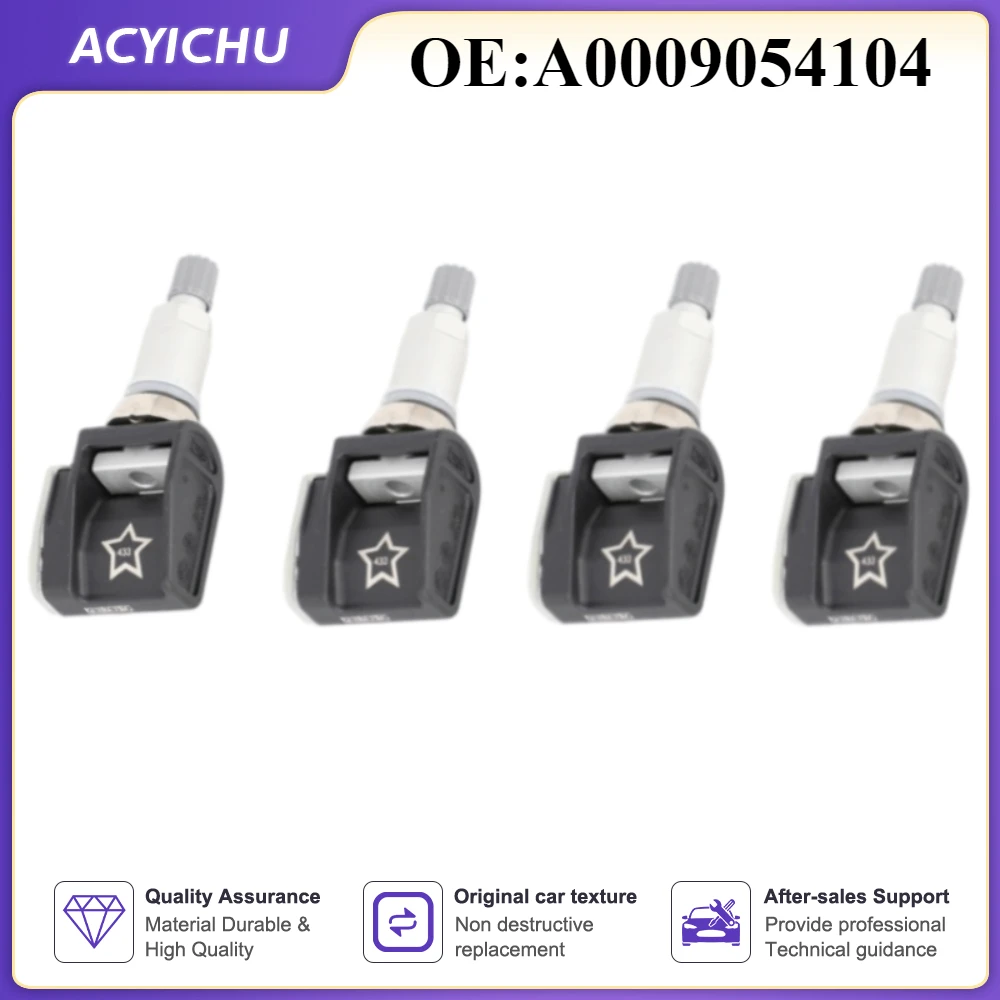 4PCS TPMS Tire Pressure Sensor A0009054104 For Mercedes-Benz A Class B 2019 2020 2021 2022 2023 Class CLA GLB GLS