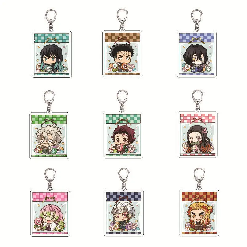 Chaveiro acrílico para anime demonslayer personagem modelo tanjirou nezuko mitsuri kimetsu saco pingente 6cm fãs presente requintado