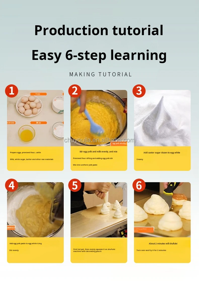 110V 220V Commercial Kitchen Equipment Factory Sales Souffle Pastry Pan Cake Machine Mini Pancake Machine Fluffy Souffle Machine