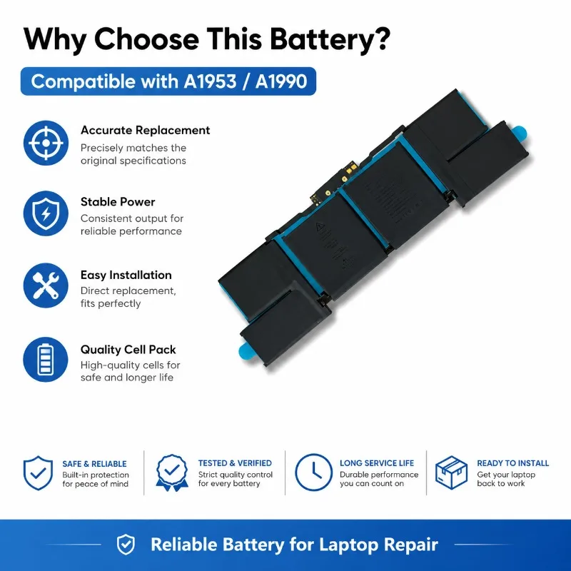 6900Compatible with A1953 A1990 Notebook Battery High Capacity Long Runtime Safe Replacement for Pro 15 Inch Laptop Battery Pack