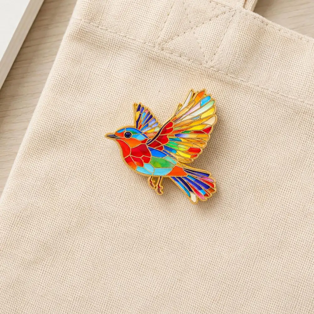Enamel Painted Brooch Enamel Flying Bird Brooch Pin with Safety Buckle Zinc Alloy Metal Lapel Badge for Coats Shirts Backpacks