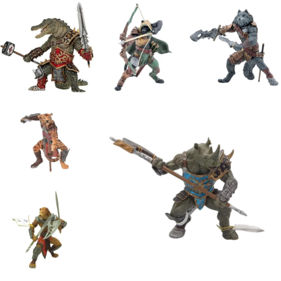 

Spot Papo Animal Warrior Wolf General Tiger Warrior Lion General Crocodile General Orc Волшебная мифическая модель животного Игрушка