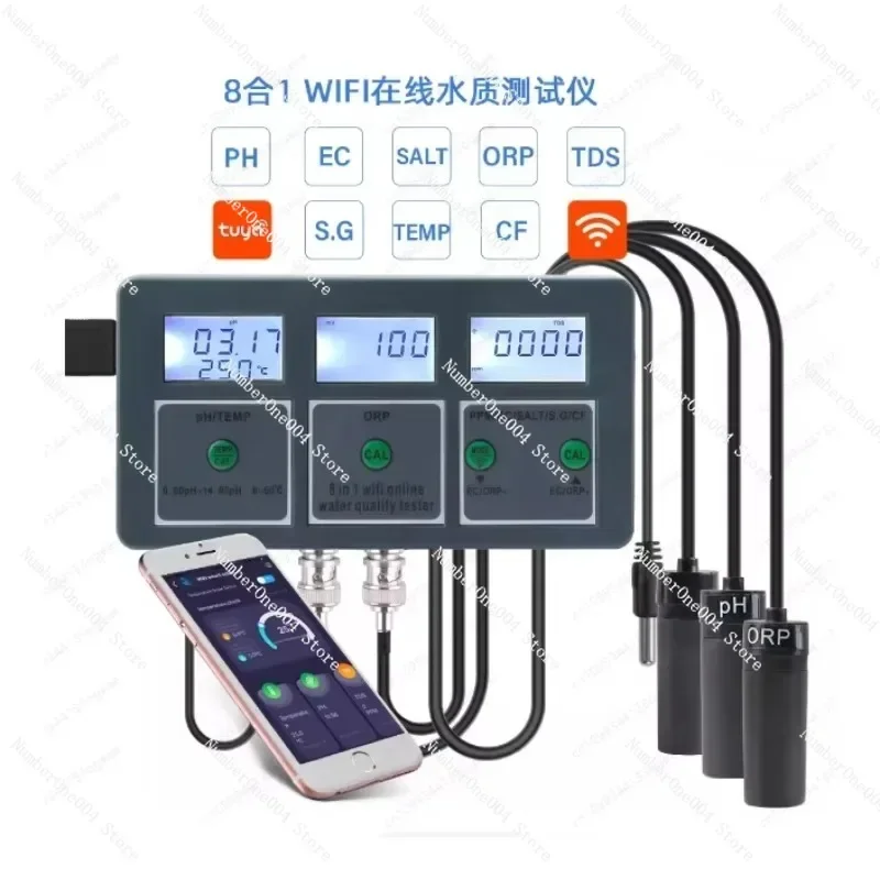 Aquarium water quality pH value/tds value/EC value/salinity/temperature Long-term monitor pH tester