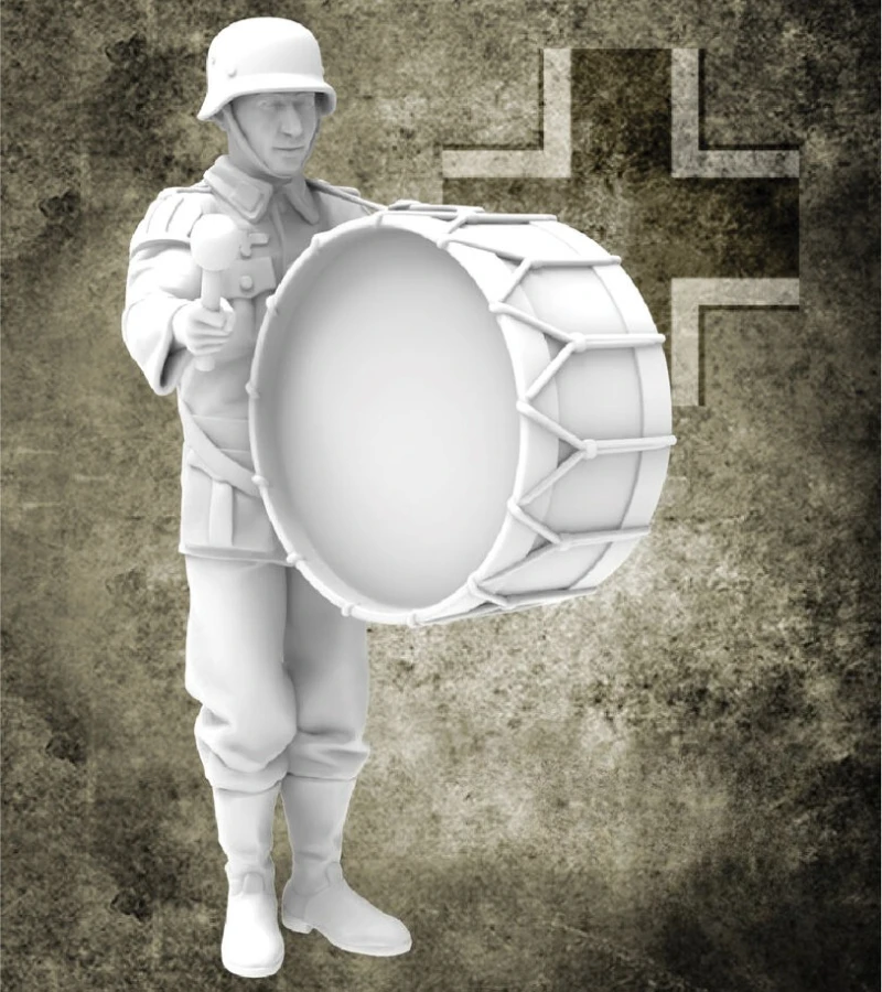 

Масштаб 1/35, литая под давлением фигурка из смолы, комплект модели, басовый барабан немецкой группы времен Второй мировой войны в разобранном виде и неокрашенный