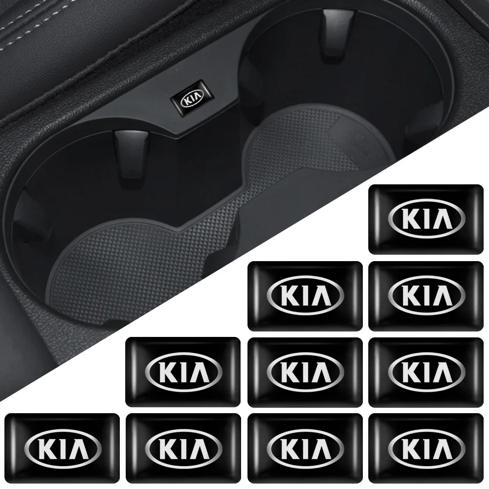 10 pçs estilo do carro 3d emblema epóxi adesivos interiores do corpo do carro para kia sportage 3 rio k2 ceed carnaval picanto soul ev6 niro forte