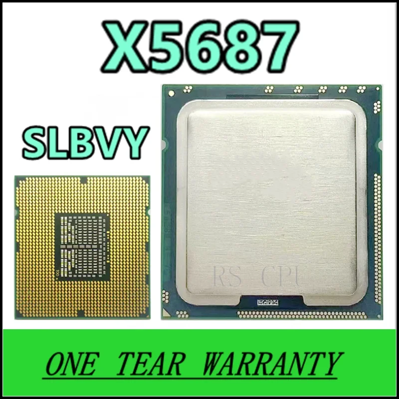 X5687 Processor 3.6GHz 12MB Quad Core 6.4GT/s LGA 1366 SLBVY CPU